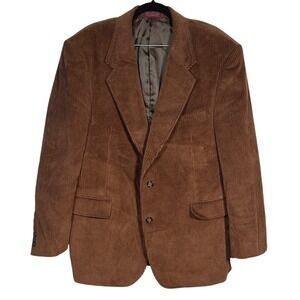 Cordovan & Grey Ltd Mens Brown Corduroy Blazer Jacket 2 Button Sport Coat